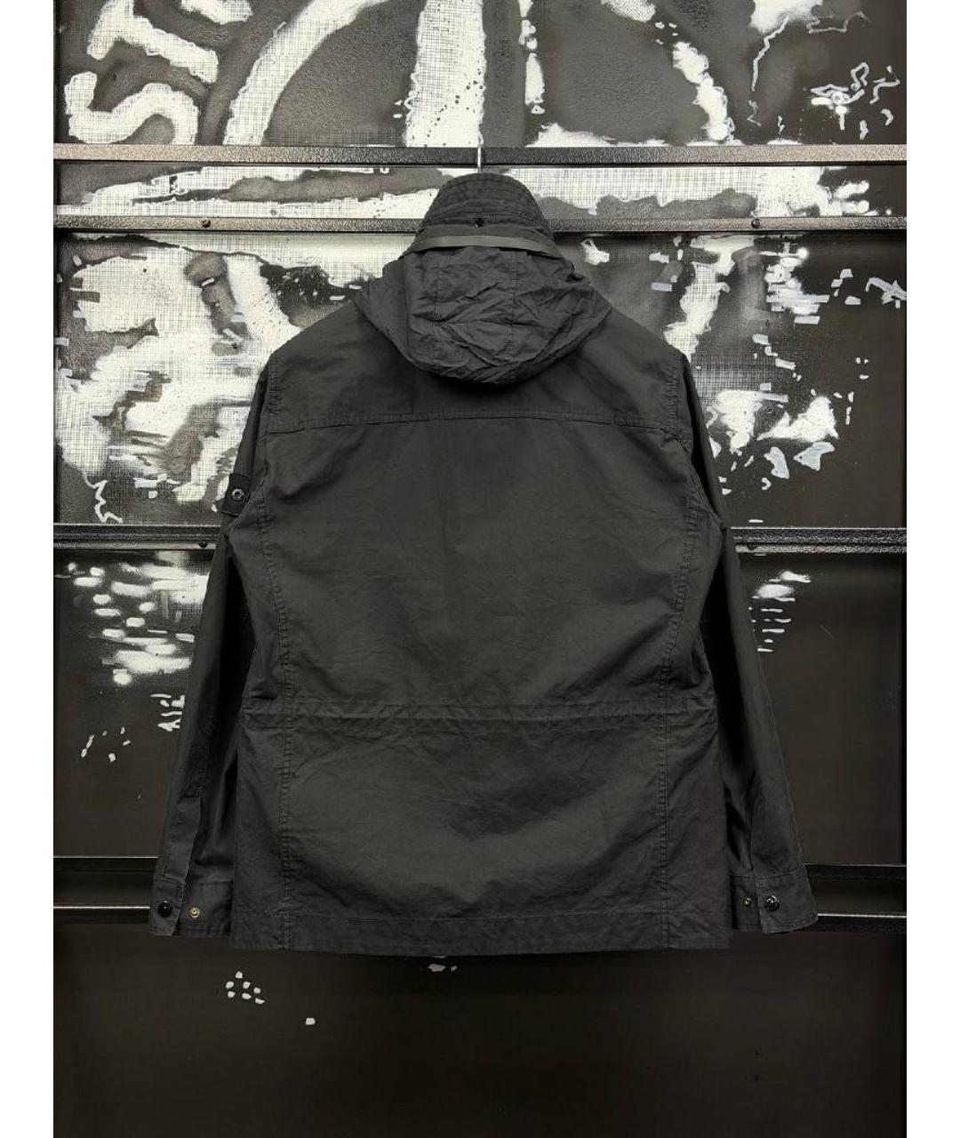 STONE ISLAND Черная хлопковая куртка, фото 2