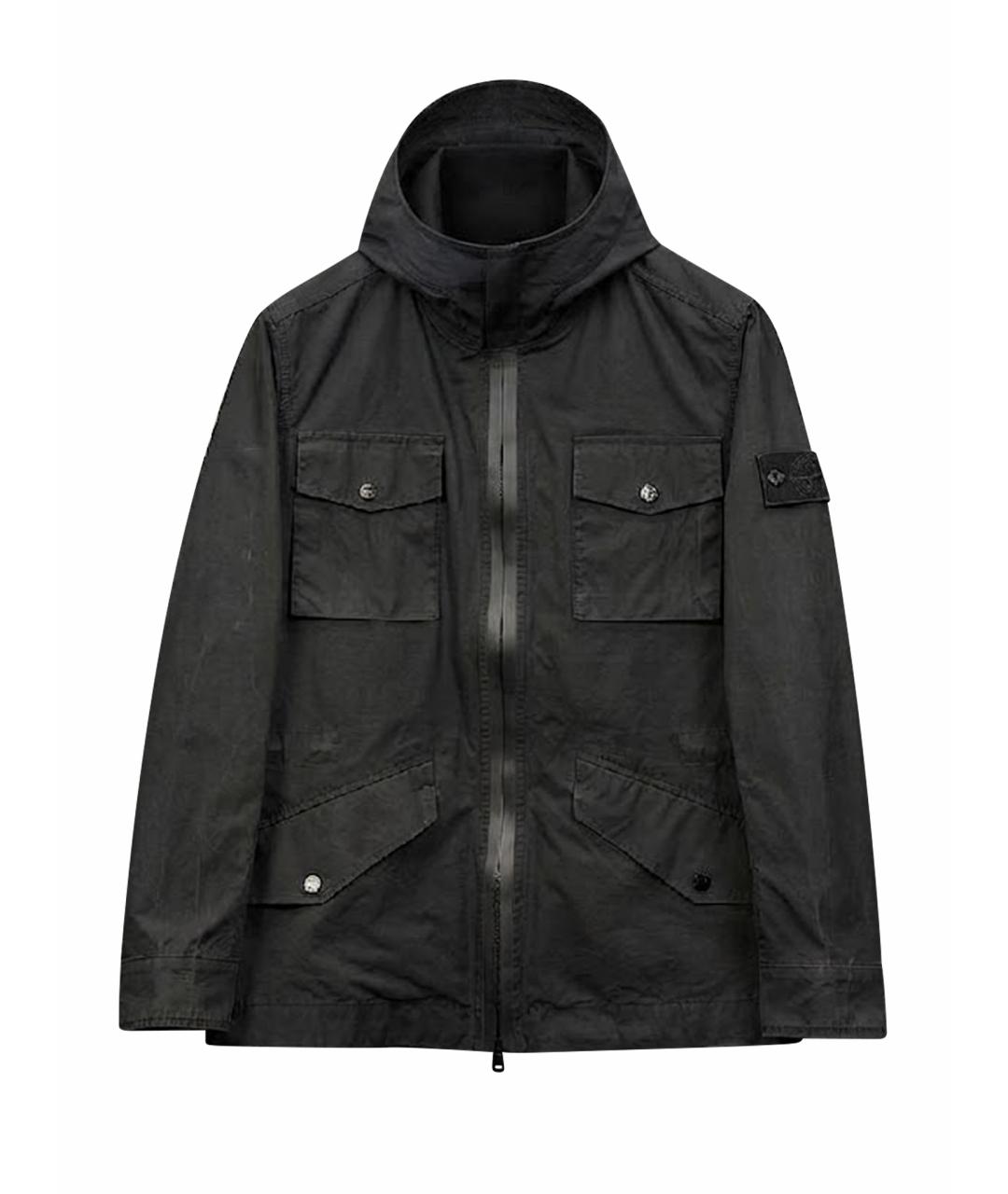 STONE ISLAND Черная хлопковая куртка, фото 1