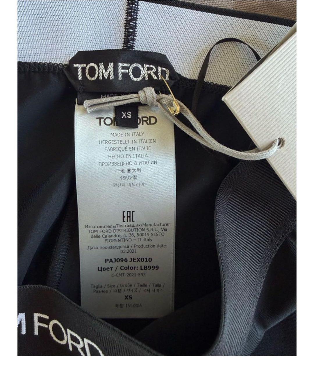 TOM FORD Черные полиэстеровые леггинсы и велосипедки, фото 3