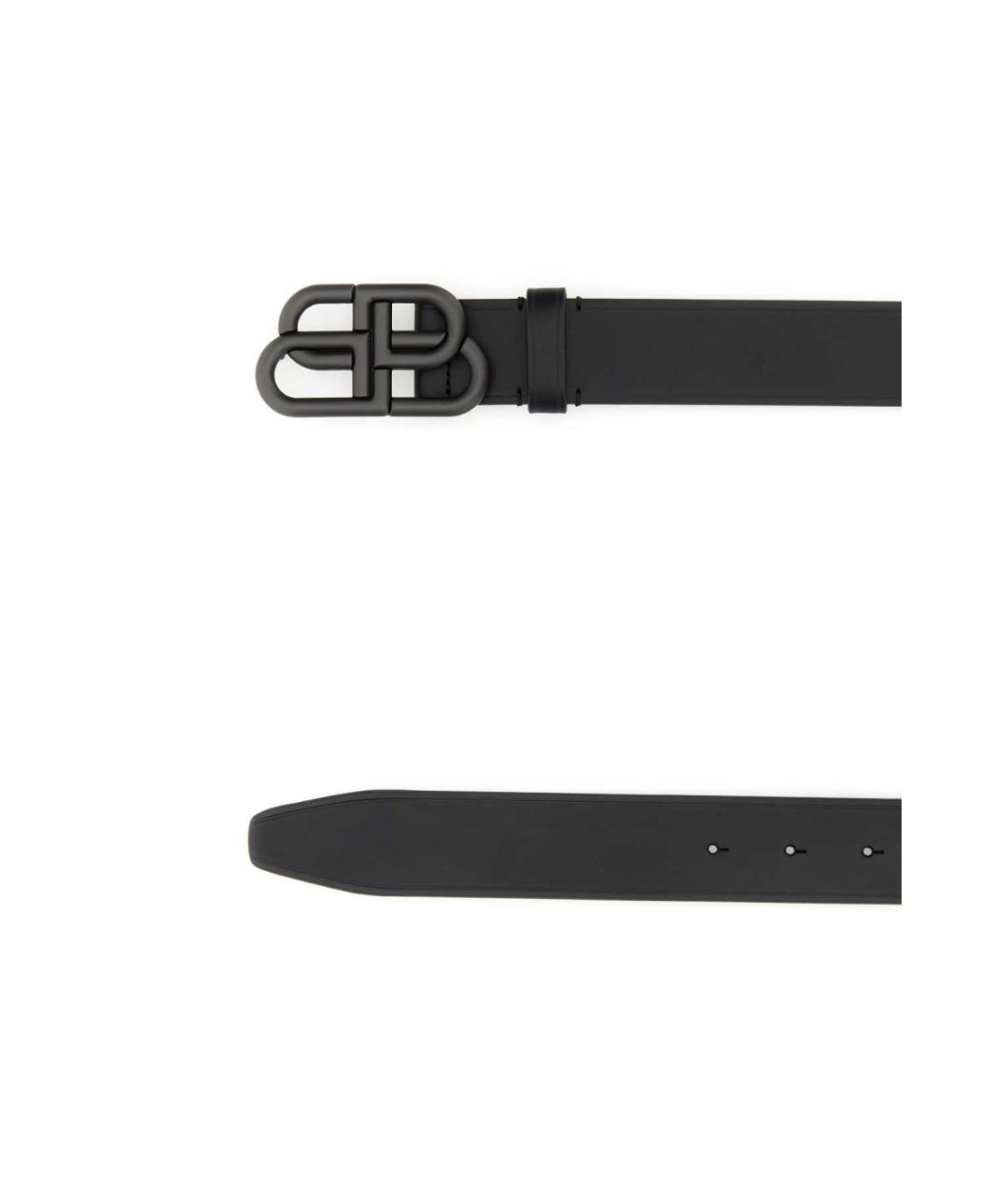 BALENCIAGA Черный кожаный ремень, фото 2