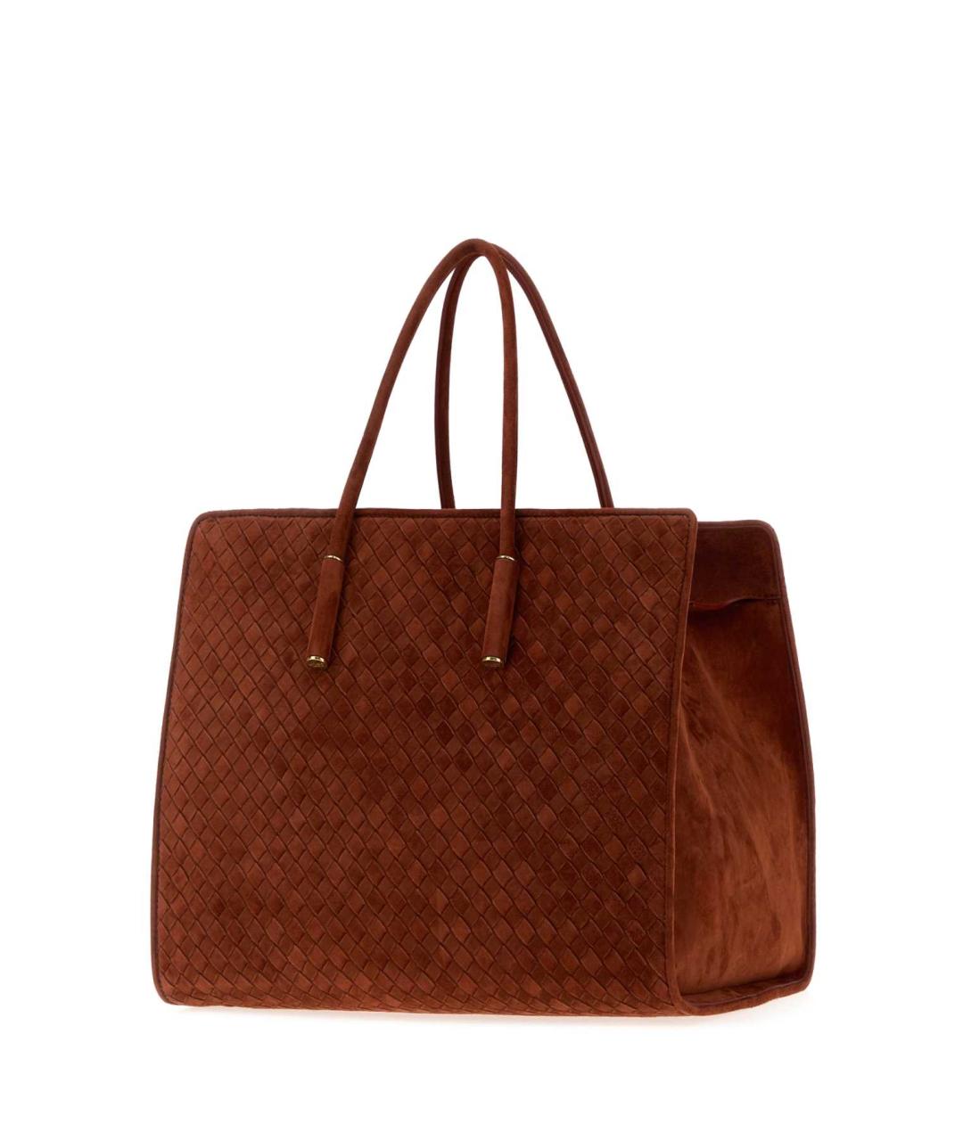 BOTTEGA VENETA Коричневая замшевая сумка тоут, фото 2