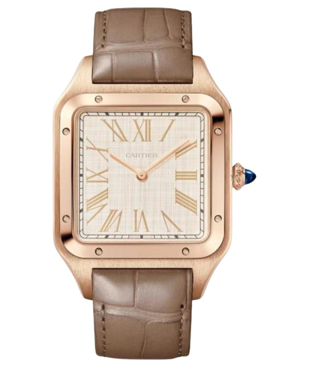 CARTIER Коричневые часы из розового золота, фото 1
