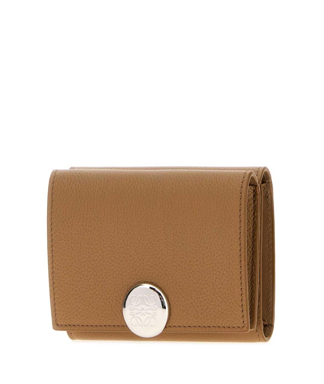 LOEWE Бежевый кожаный кошелек, фото 2