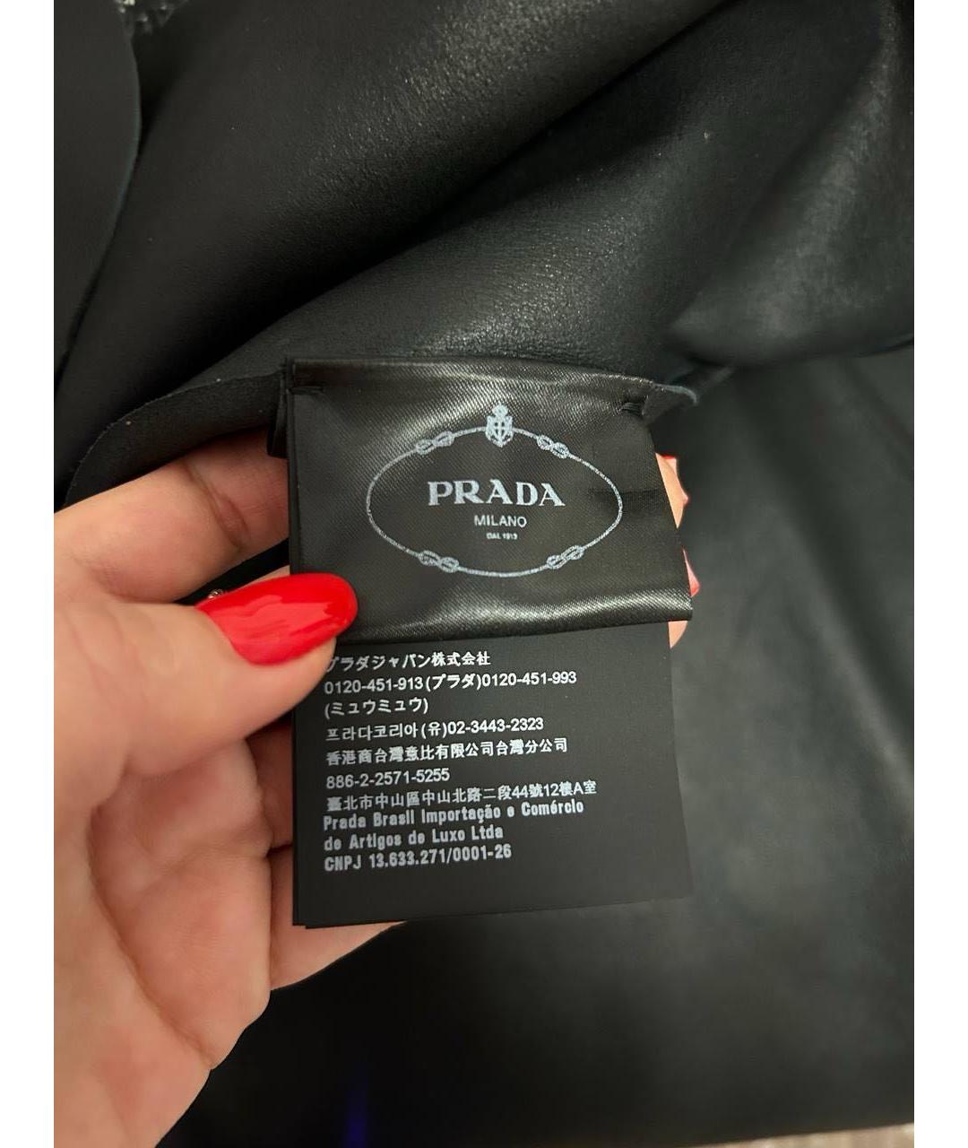 PRADA Черная кожаная юбка макси, фото 7