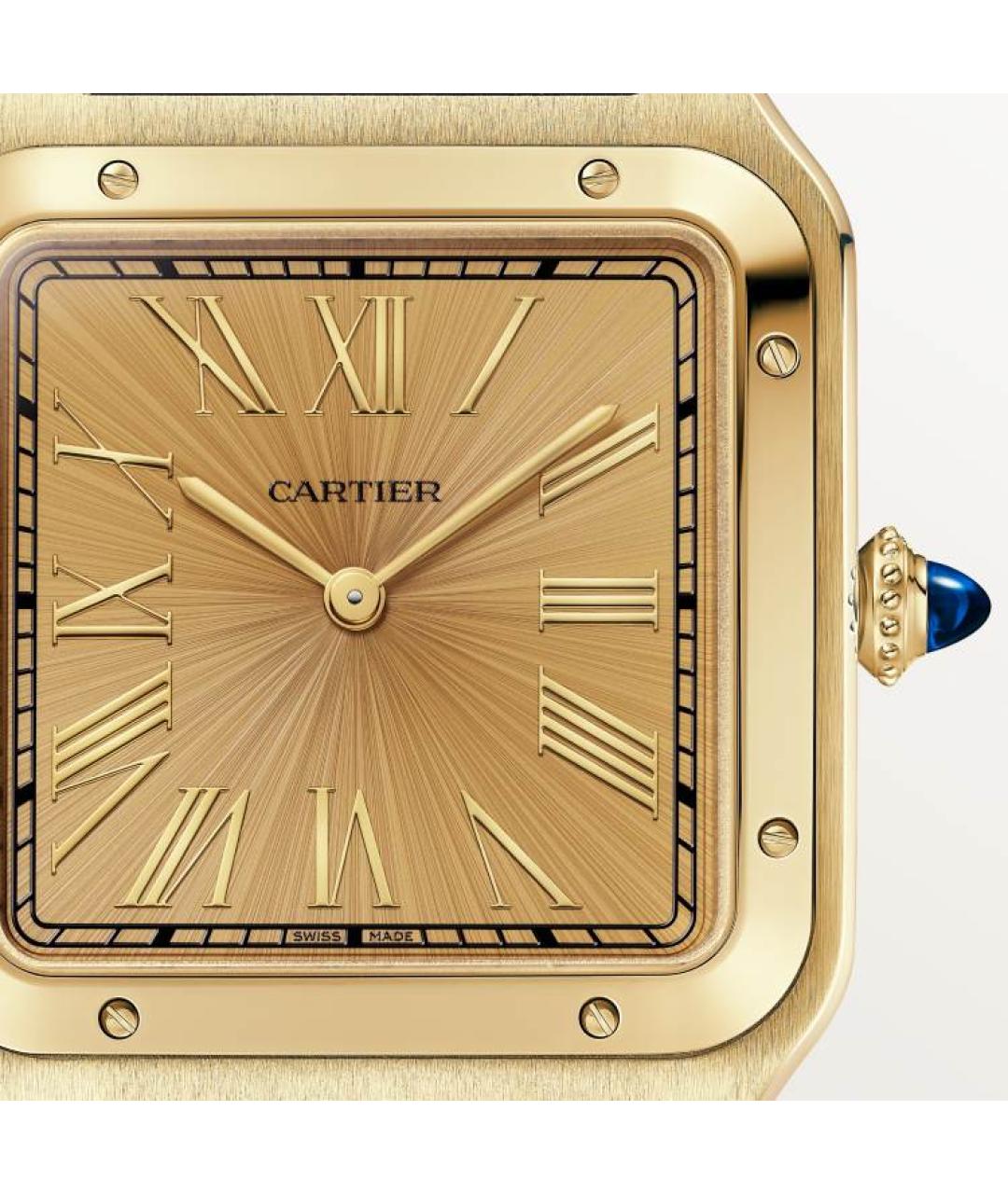 CARTIER Коричневые часы из желтого золота, фото 4