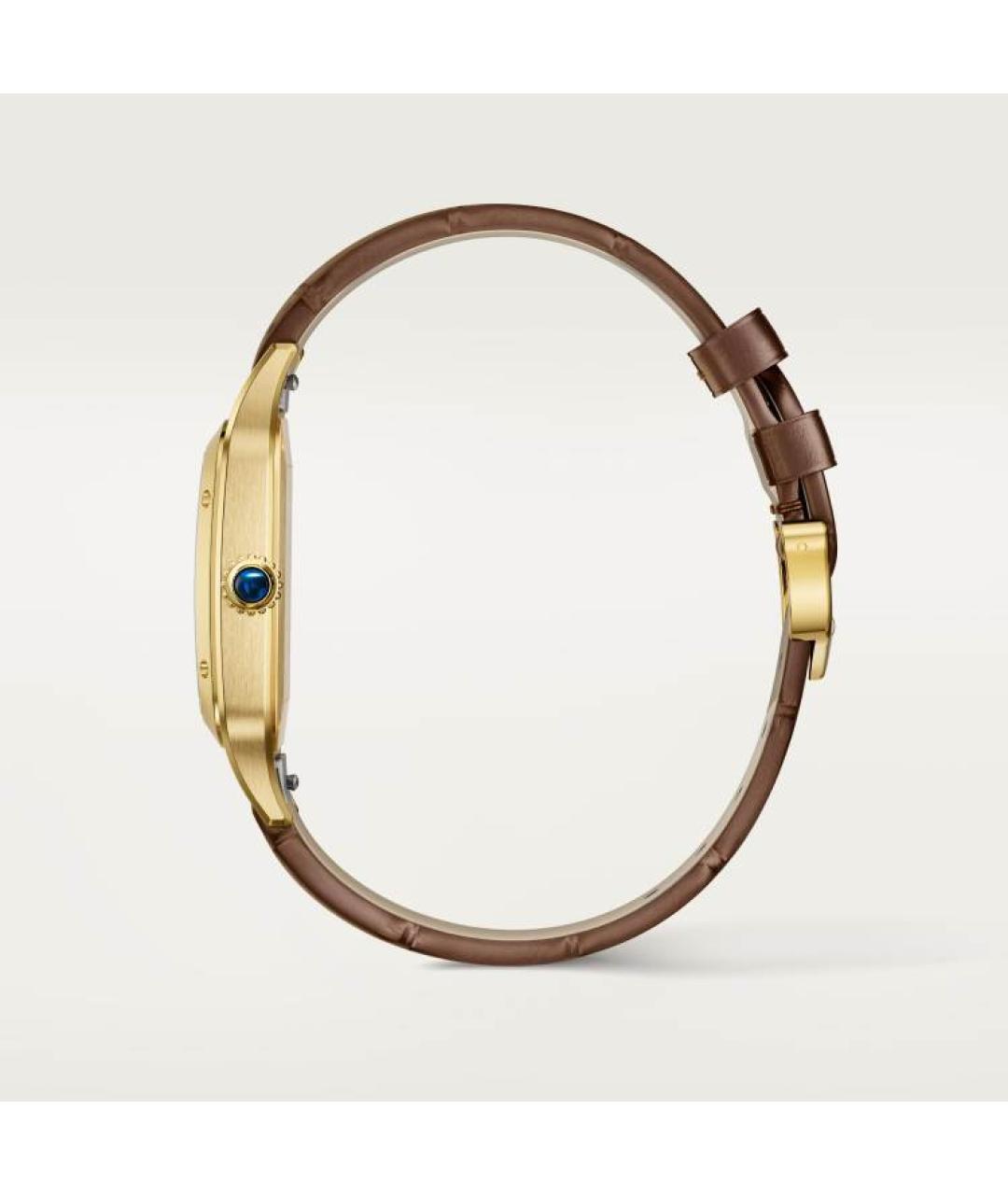 CARTIER Коричневые часы из желтого золота, фото 2