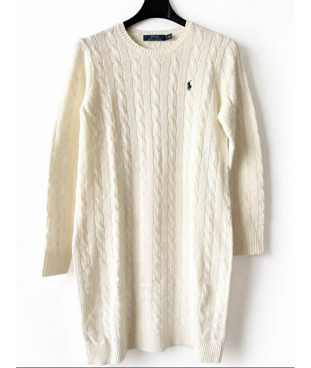 POLO RALPH LAUREN Бежевое шерстяное платье, фото 9