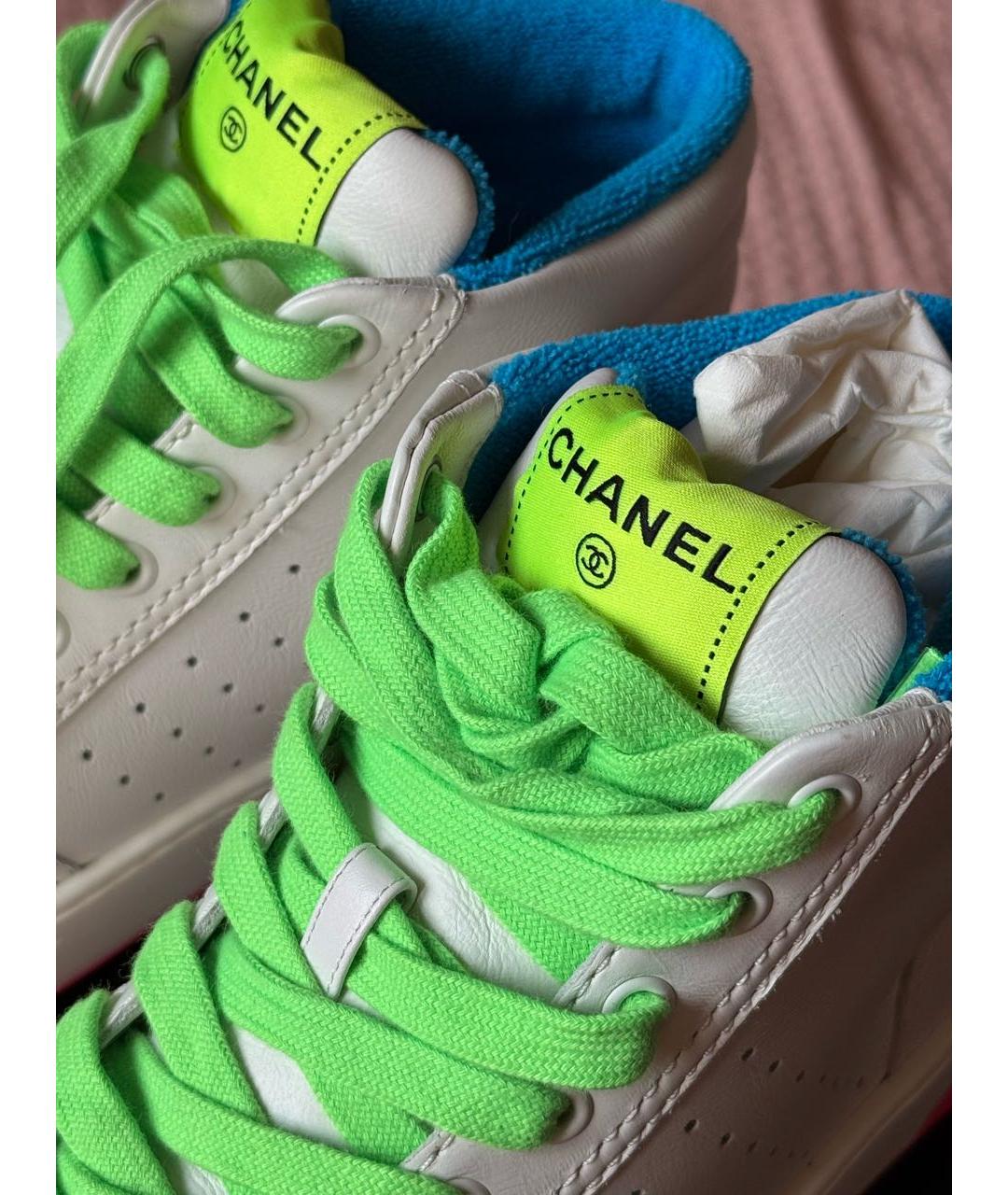 CHANEL Белые кожаные кеды, фото 5