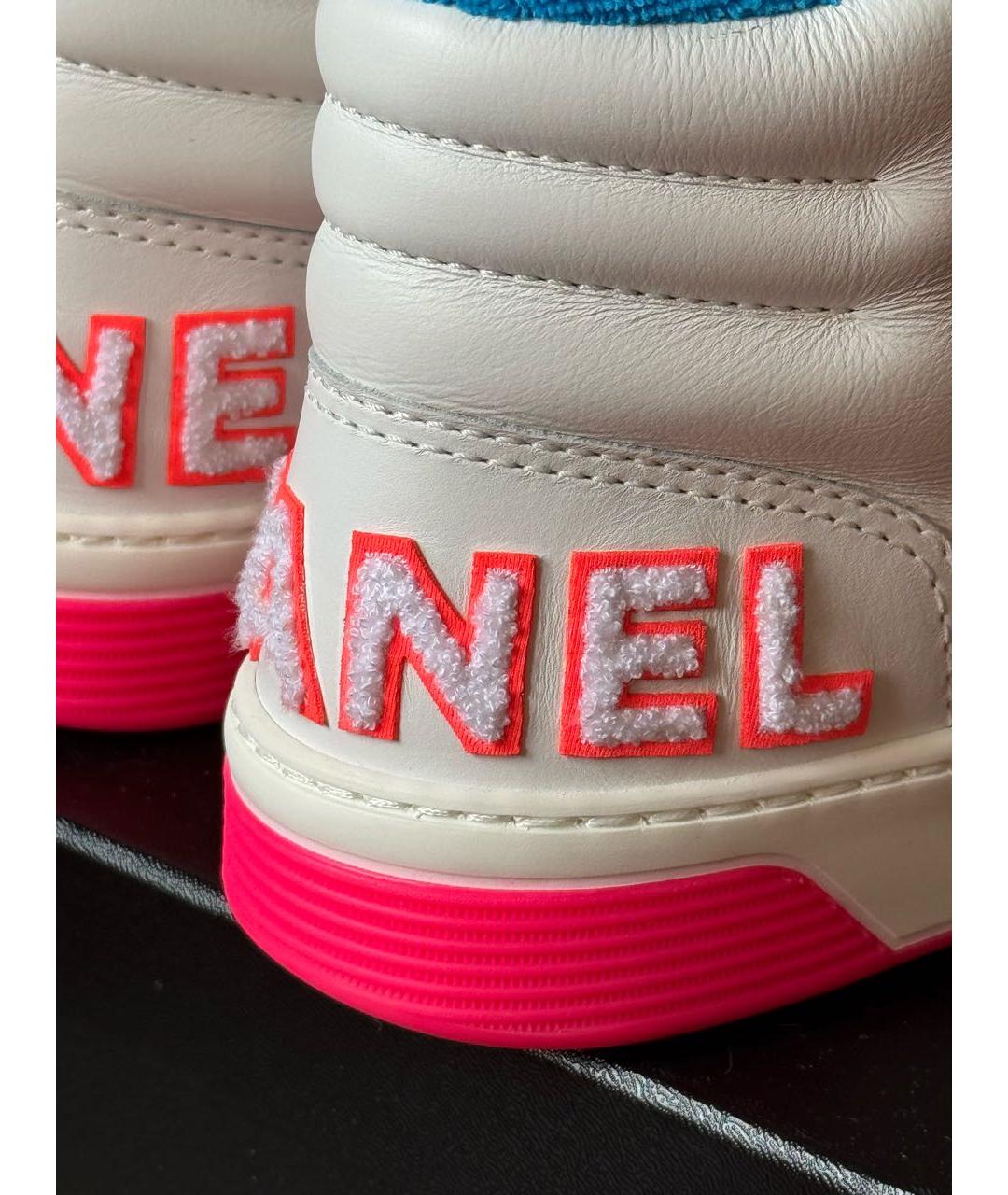 CHANEL Белые кожаные кеды, фото 6
