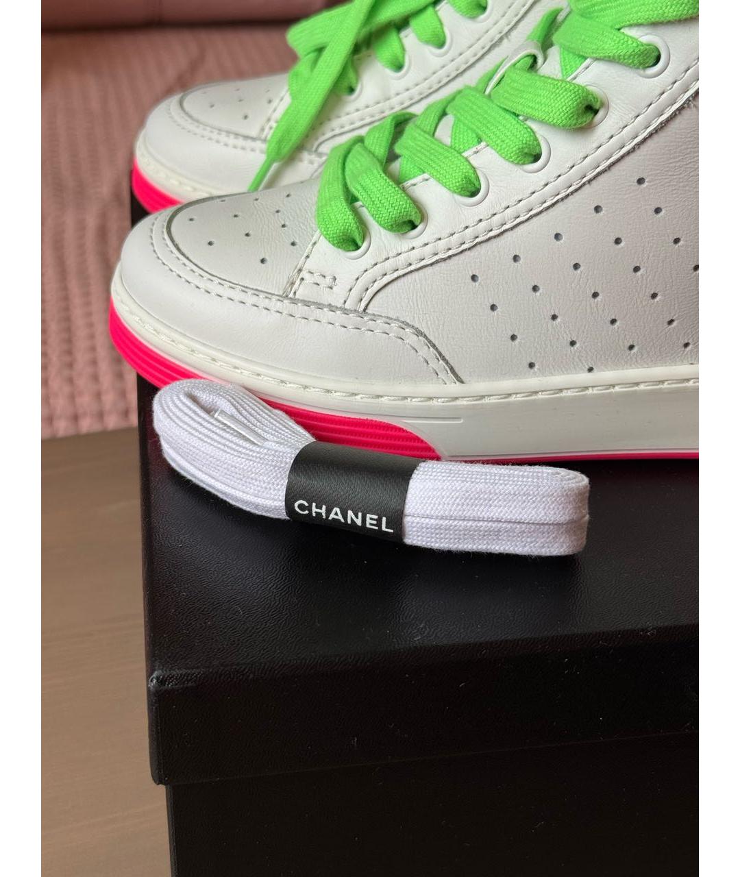 CHANEL Белые кожаные кеды, фото 7