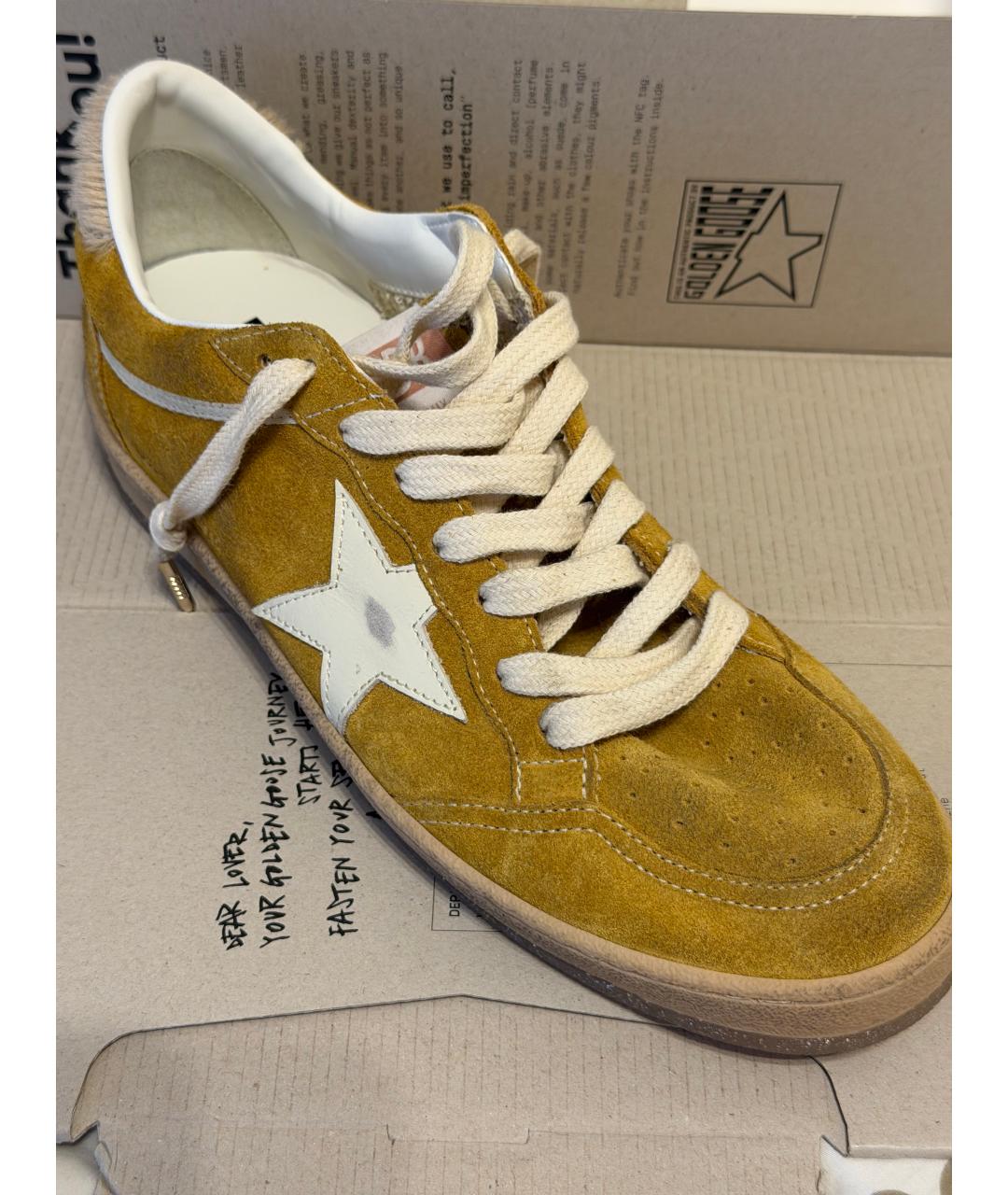 GOLDEN GOOSE Горчичные замшевые кеды, фото 3