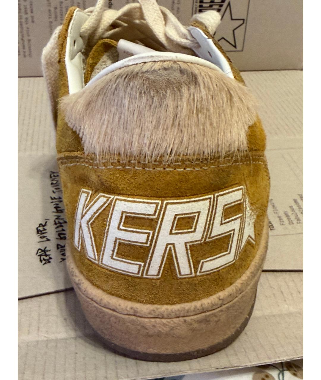 GOLDEN GOOSE Горчичные замшевые кеды, фото 4