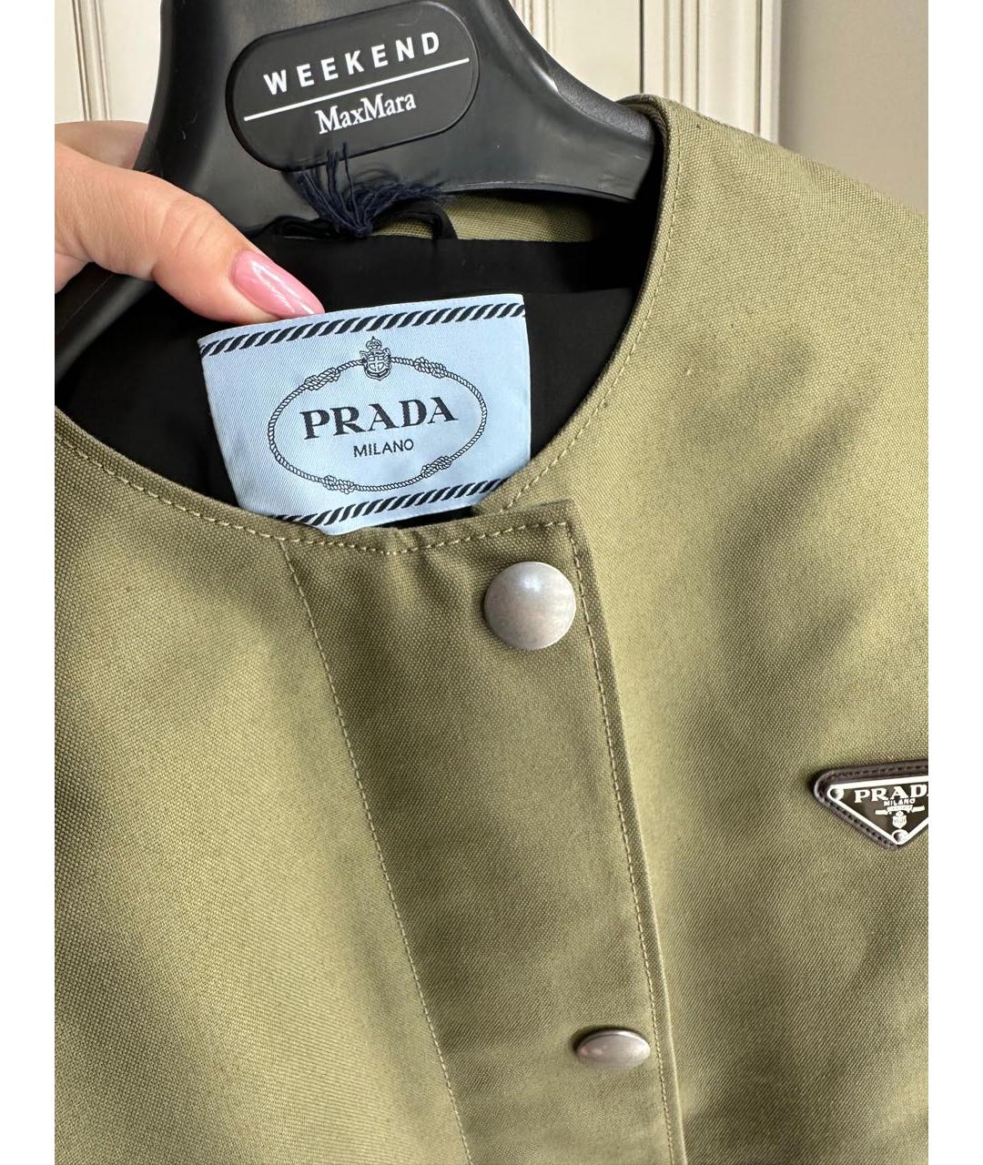 PRADA Хаки хлопковая куртка, фото 3