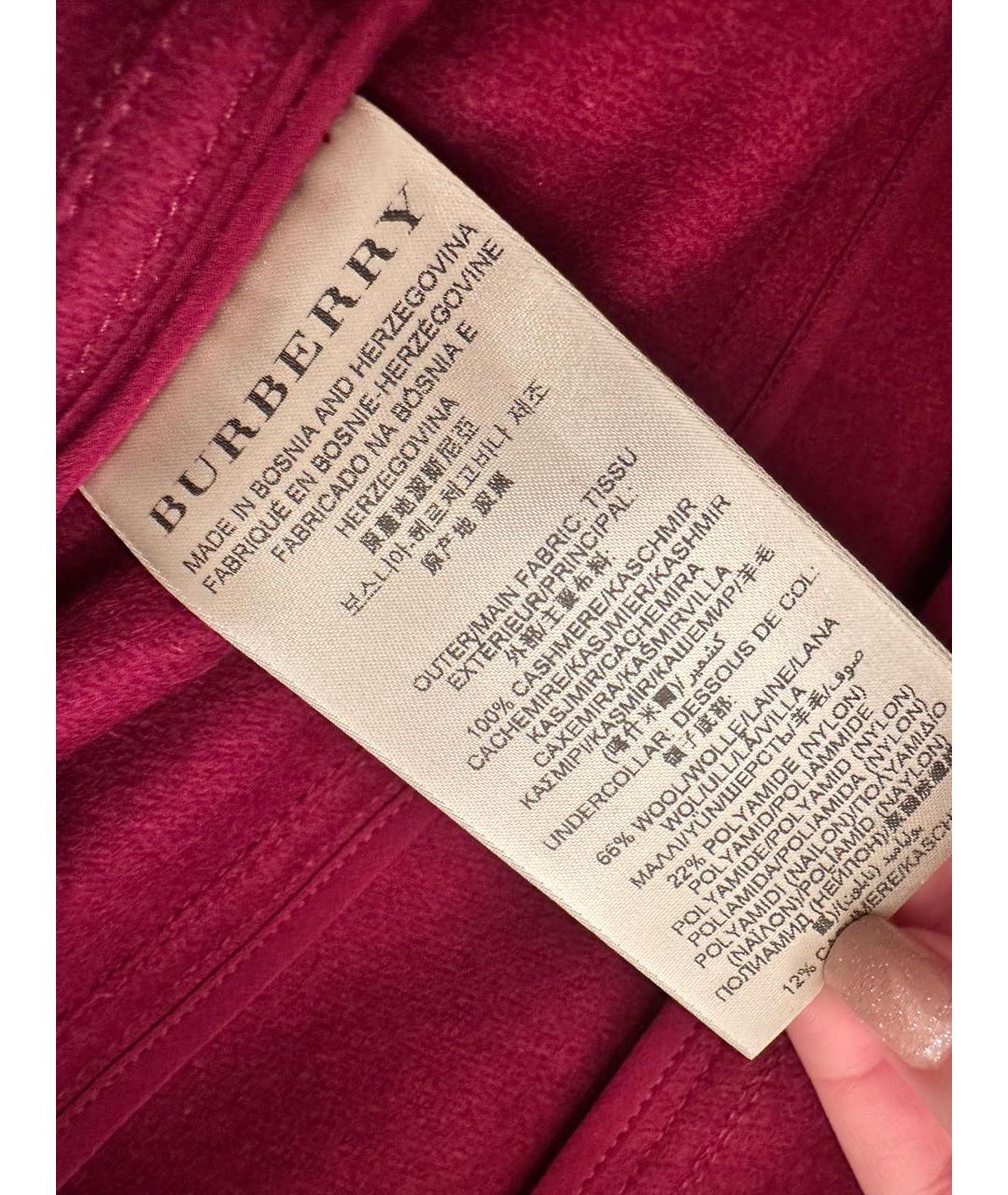 BURBERRY Бордовое шерстяное пальто, фото 4