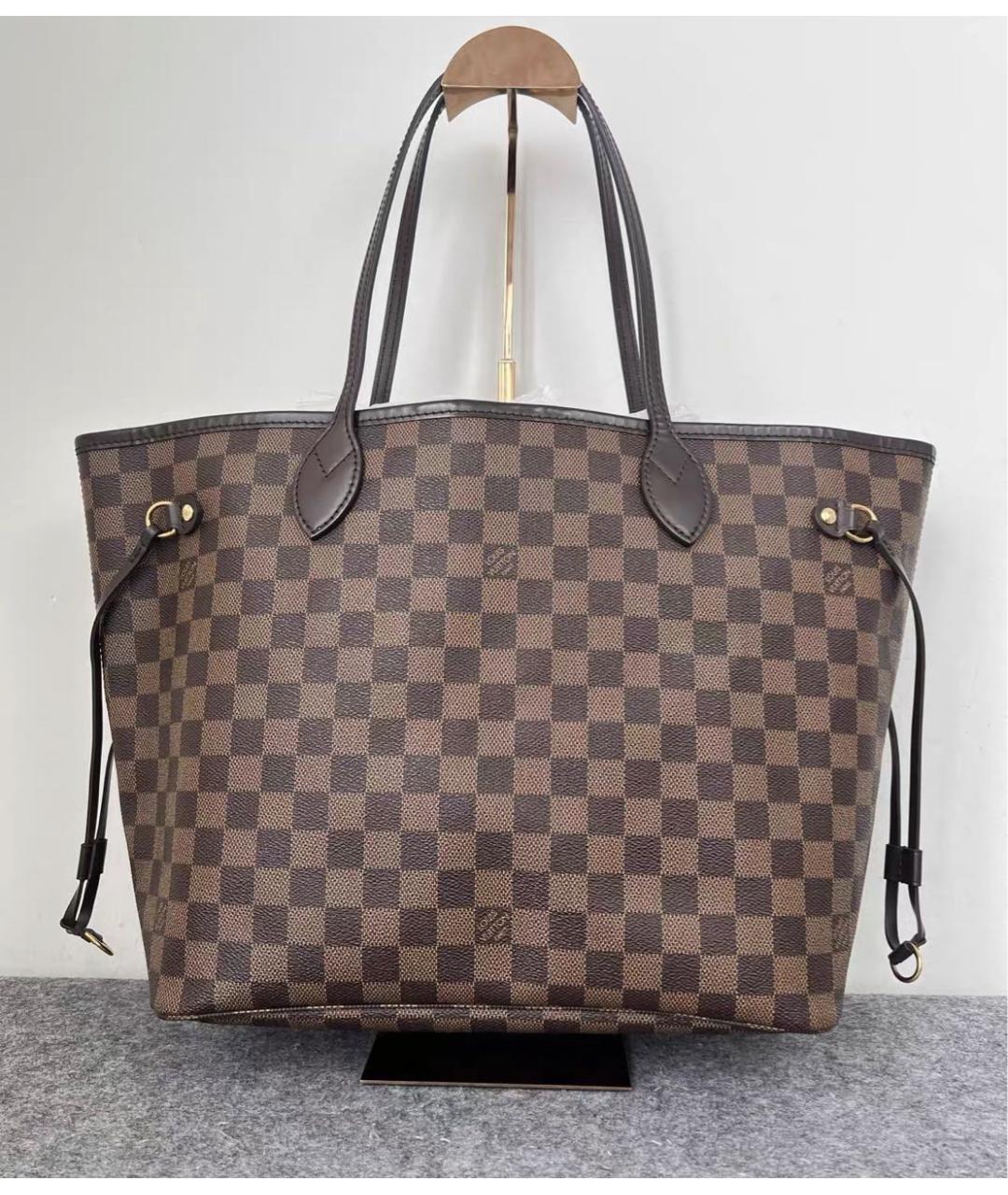 LOUIS VUITTON Коричневая кожаная сумка тоут, фото 2