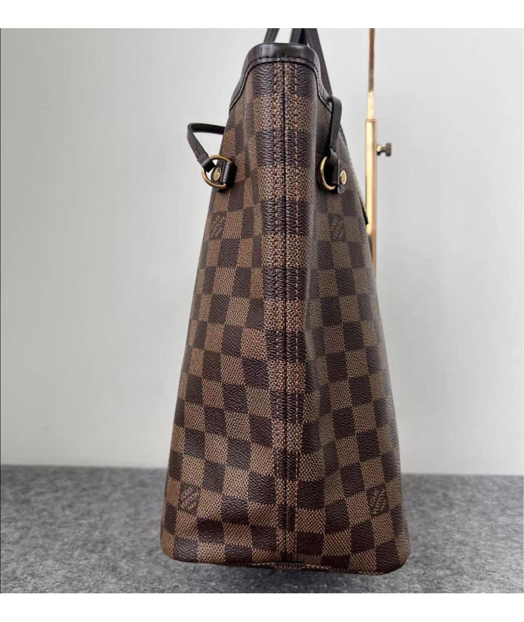LOUIS VUITTON Коричневая кожаная сумка тоут, фото 5