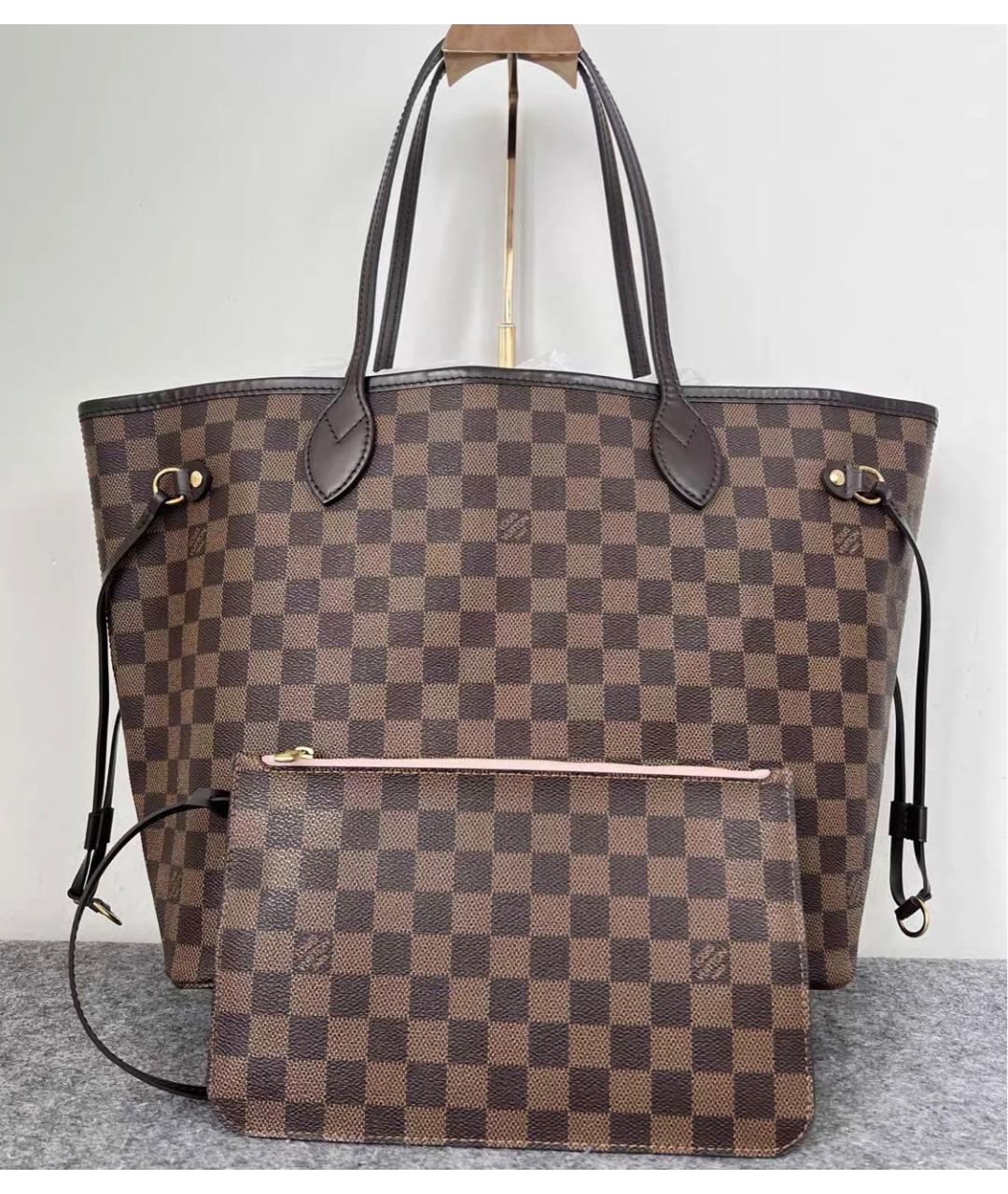 LOUIS VUITTON Коричневая кожаная сумка тоут, фото 9