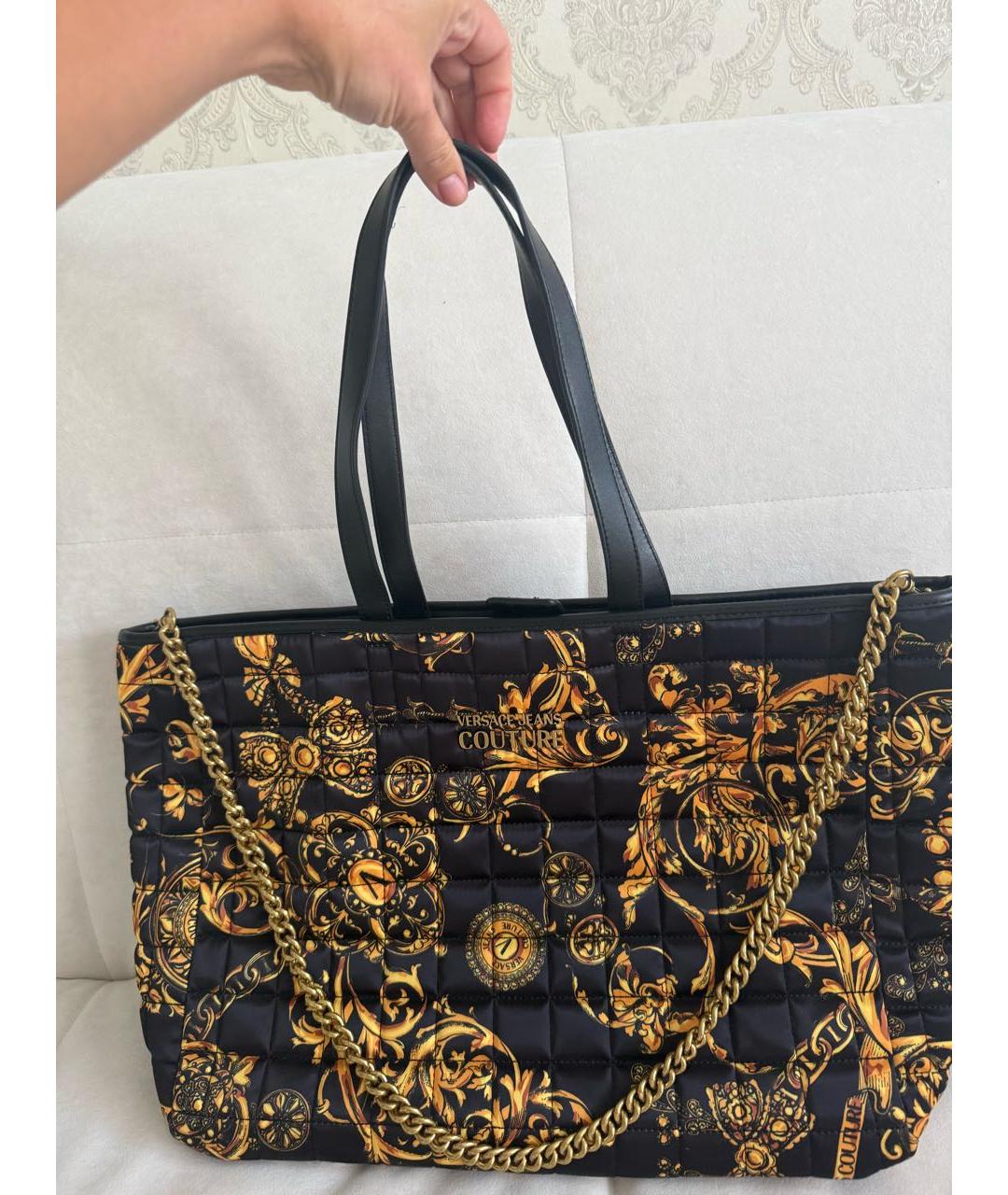 VERSACE JEANS COUTURE Черная сумка тоут, фото 5