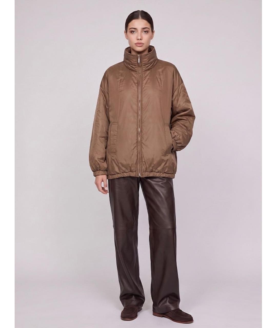 MAX MARA THE CUBE Коричневая нейлоновая куртка, фото 3