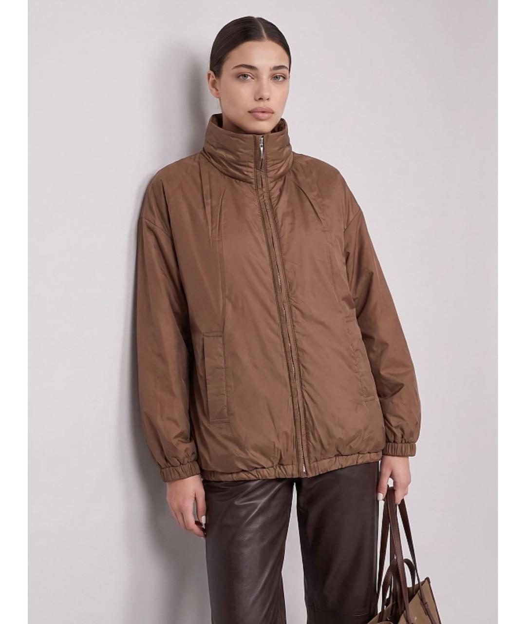 MAX MARA THE CUBE Коричневая нейлоновая куртка, фото 2