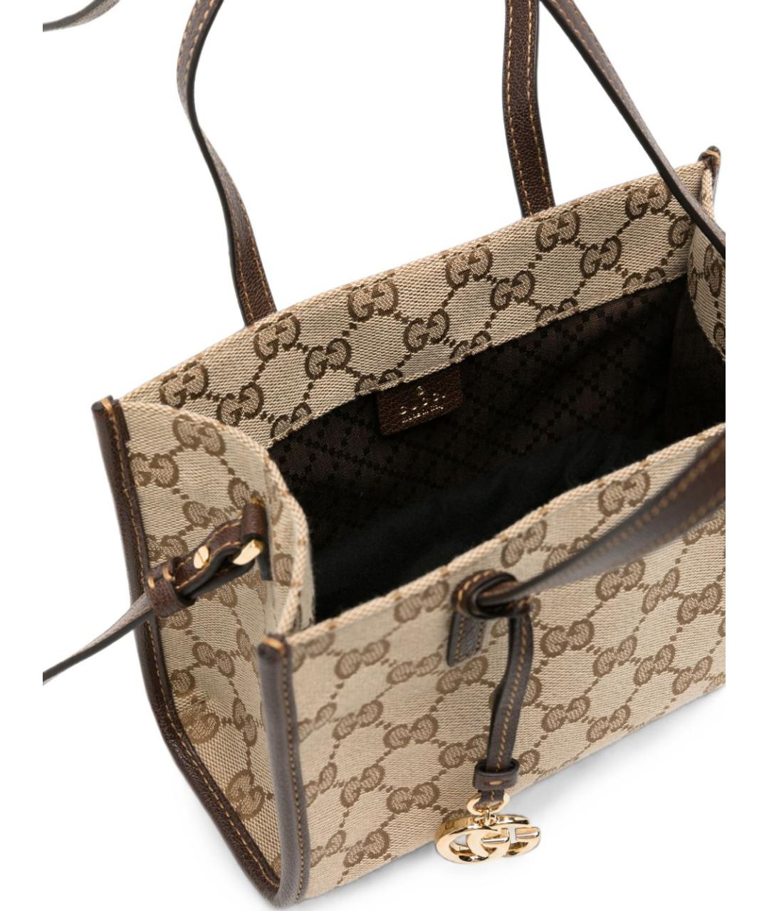 GUCCI Бежевая сумка тоут из канвы, фото 2