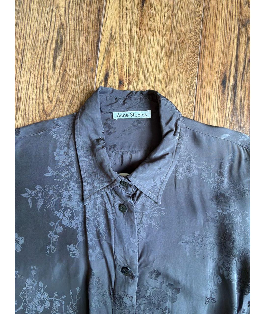 ACNE STUDIOS Коричневая вискозная рубашка, фото 3