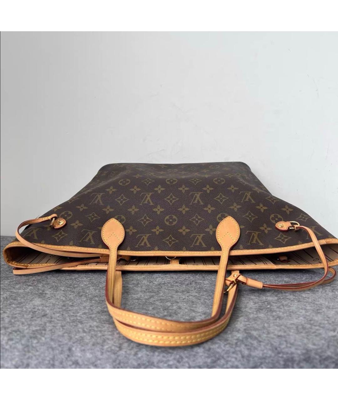 LOUIS VUITTON Коричневая кожаная сумка тоут, фото 5