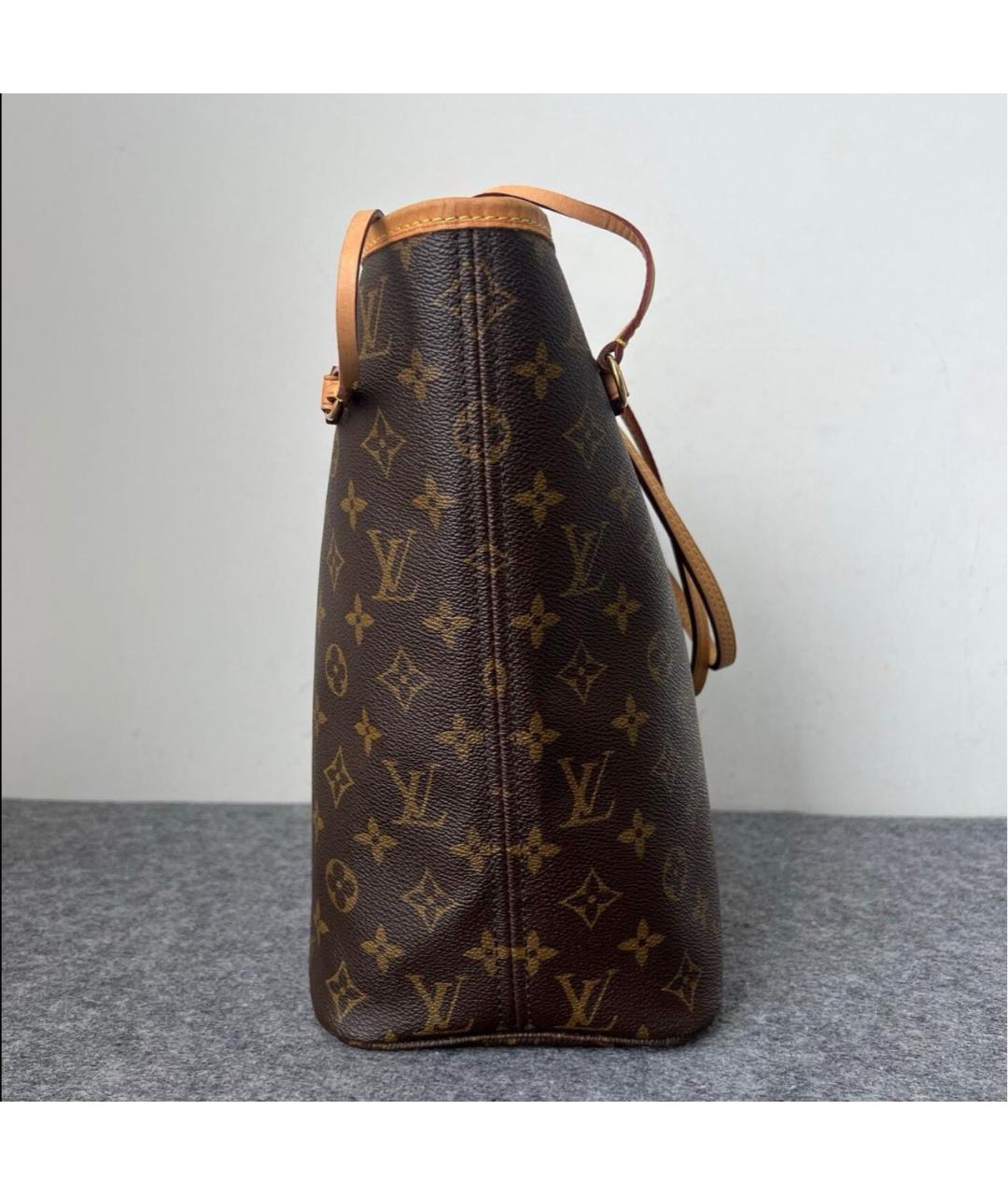 LOUIS VUITTON Коричневая кожаная сумка тоут, фото 4