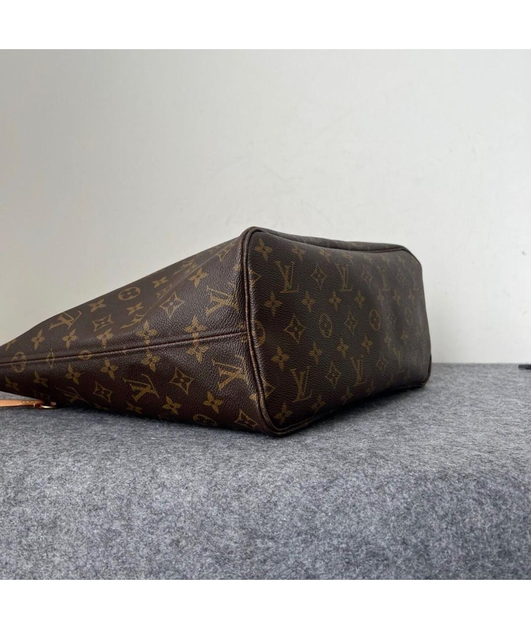 LOUIS VUITTON Коричневая кожаная сумка тоут, фото 7
