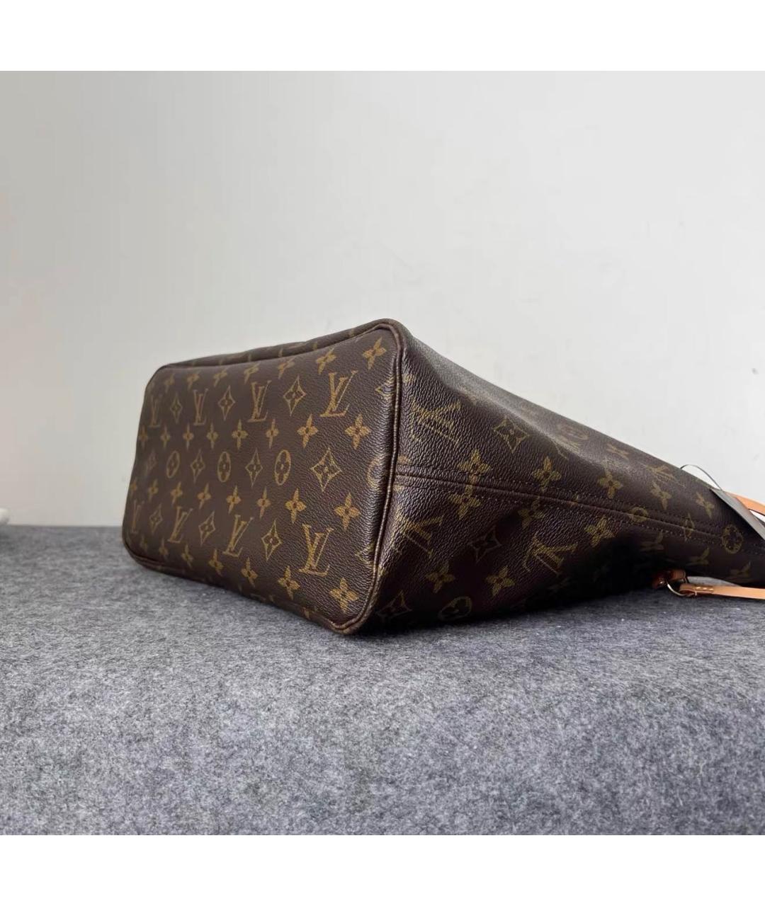 LOUIS VUITTON Коричневая кожаная сумка тоут, фото 8