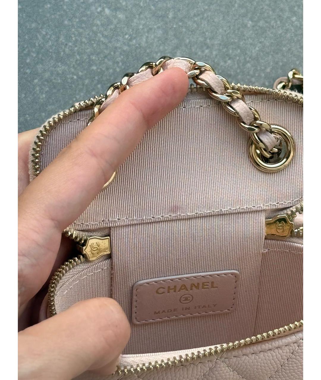 CHANEL Розовая кожаная сумка через плечо, фото 4
