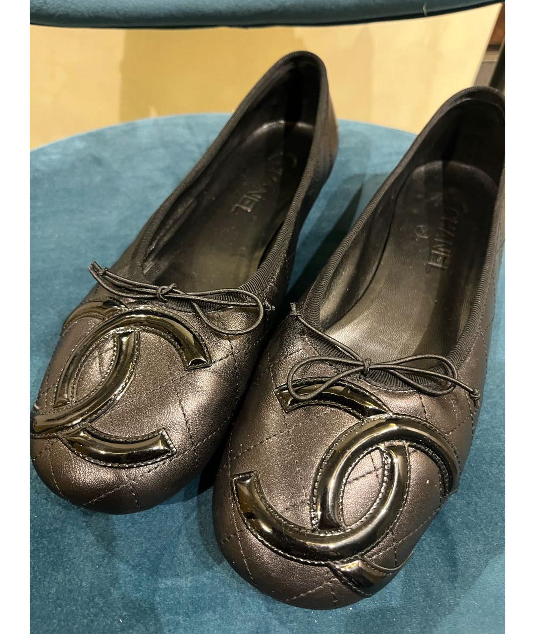 CHANEL Черные кожаные балетки, фото 7