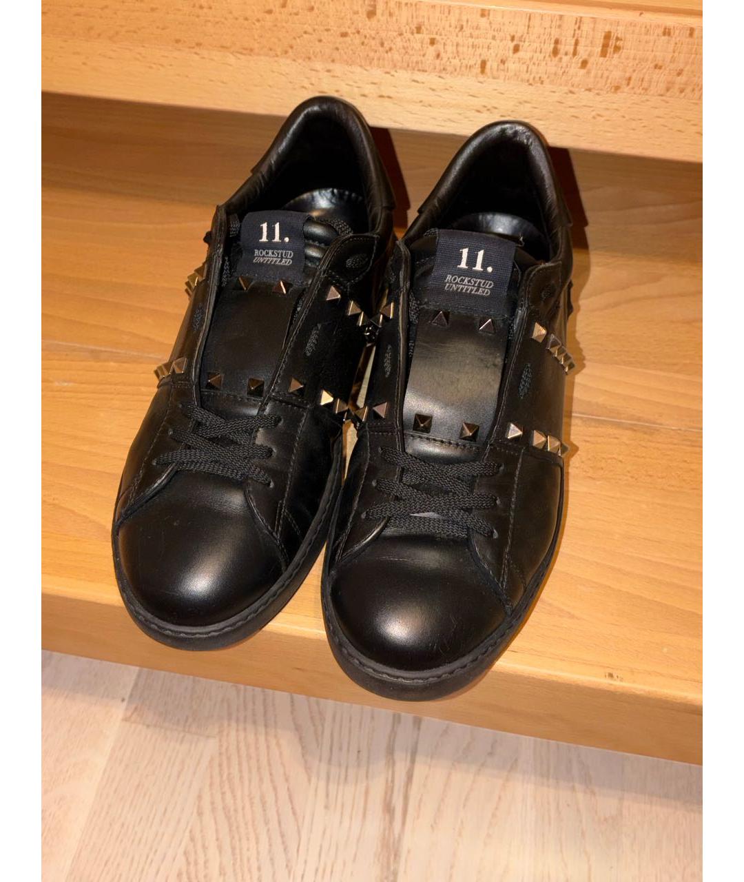 VALENTINO Черные кожаные низкие ботинки, фото 2