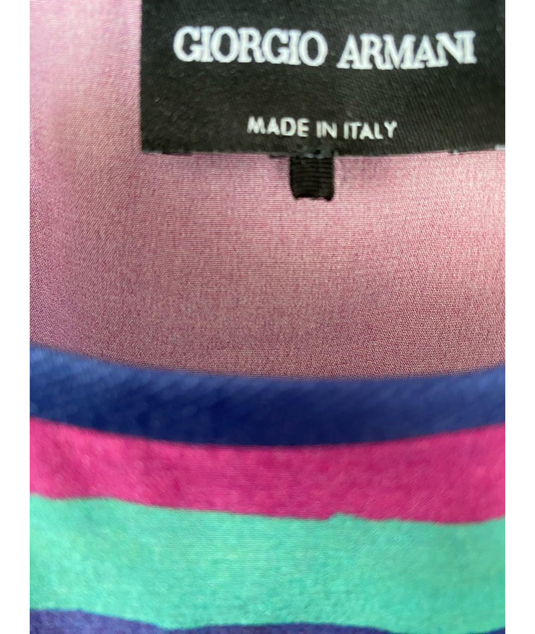 GIORGIO ARMANI Мульти шелковое платье, фото 4
