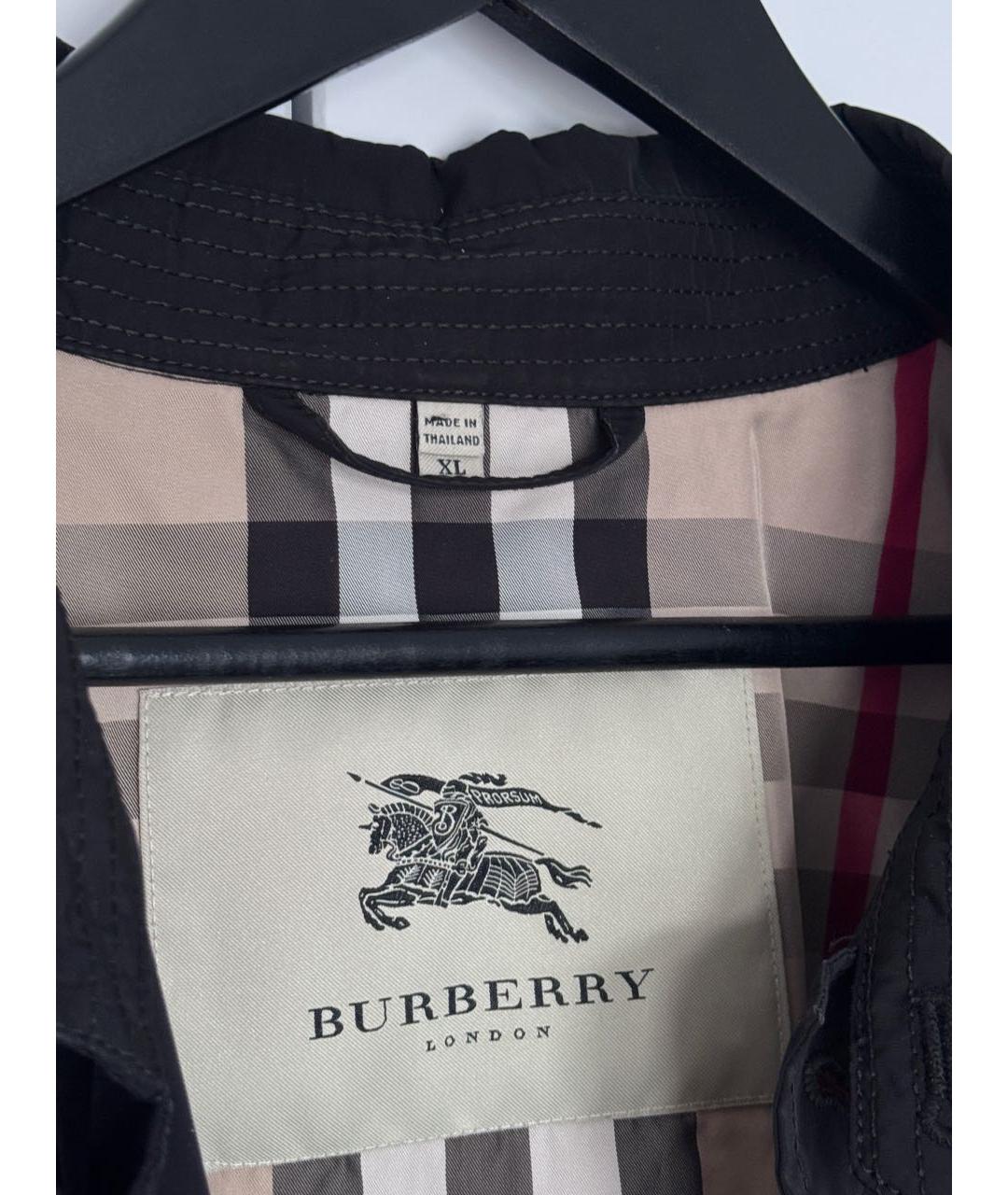 BURBERRY Черный полиамидовый тренч / плащ, фото 4