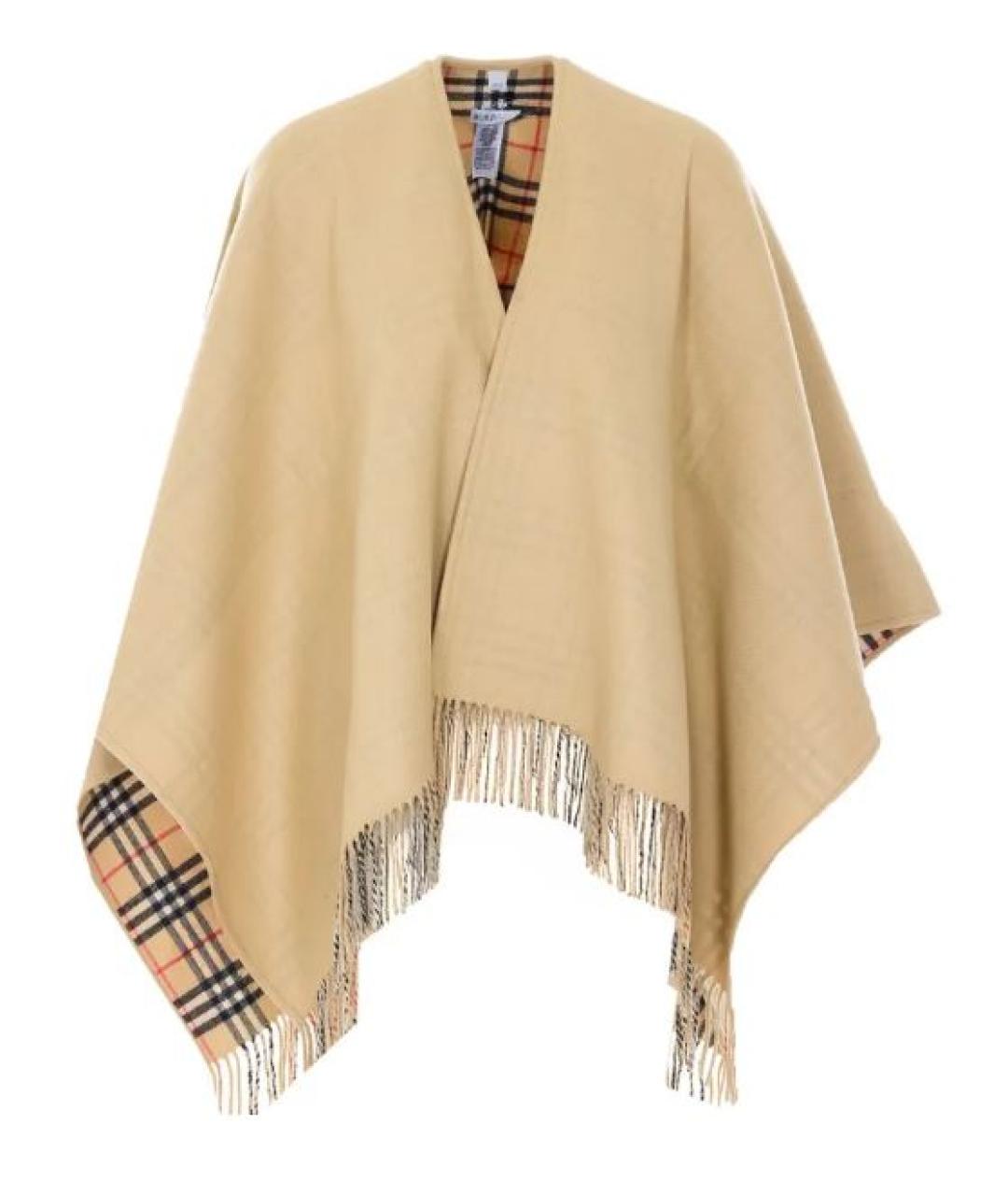 BURBERRY Бежевый шерстяной шарф, фото 1