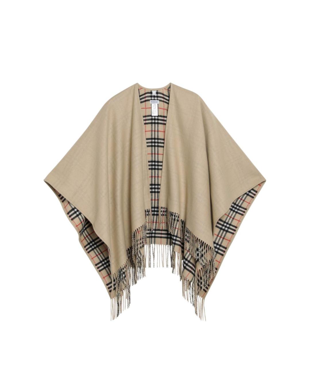 BURBERRY Бежевый шерстяной шарф, фото 5