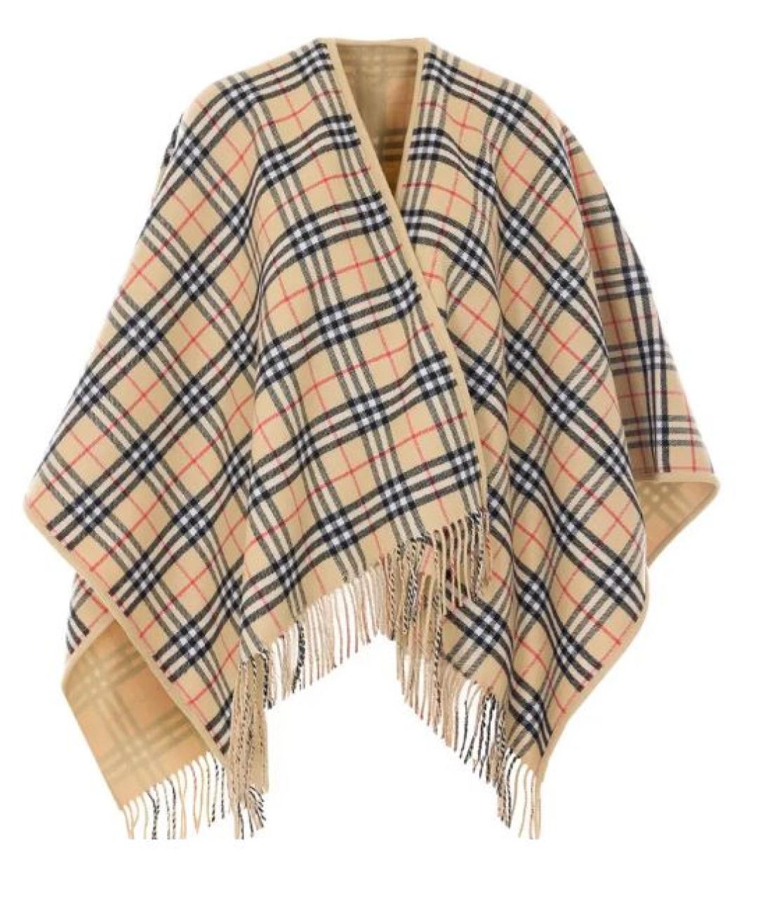 BURBERRY Бежевый шерстяной шарф, фото 4