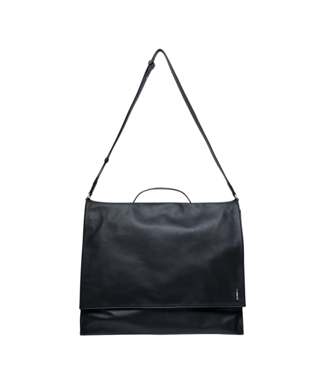 JIL SANDER Черная кожаная сумка на плечо, фото 1