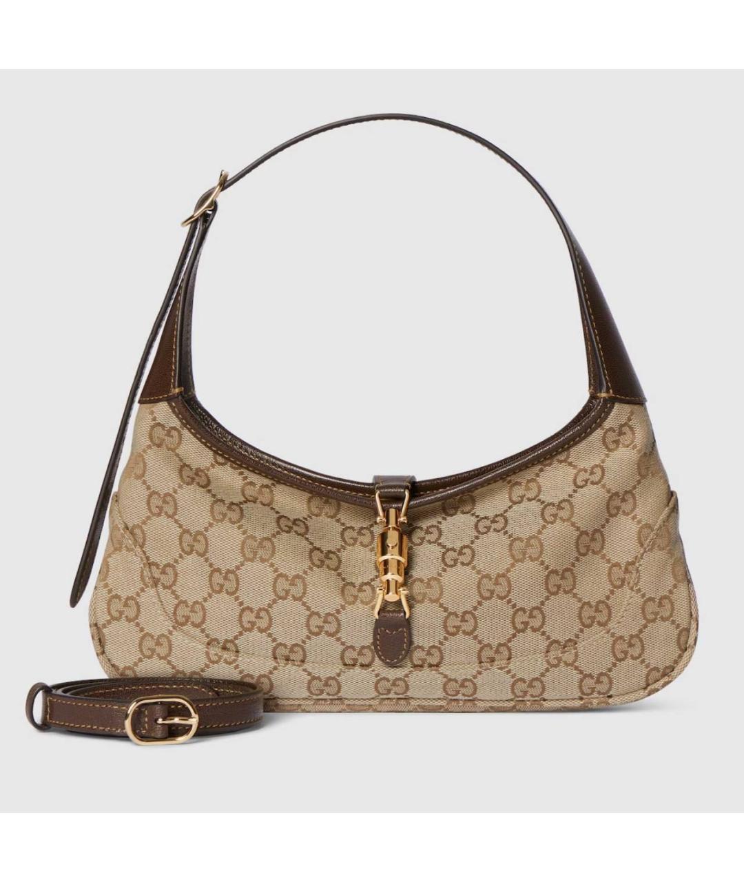 GUCCI Коричневая сумка через плечо из канвы, фото 8