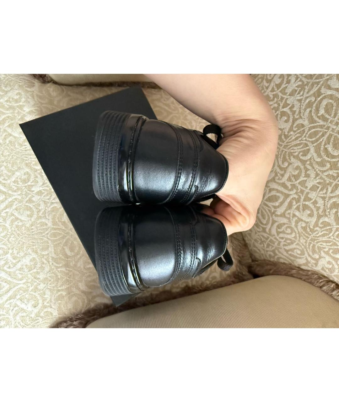 CHANEL Черные кожаные кеды, фото 3
