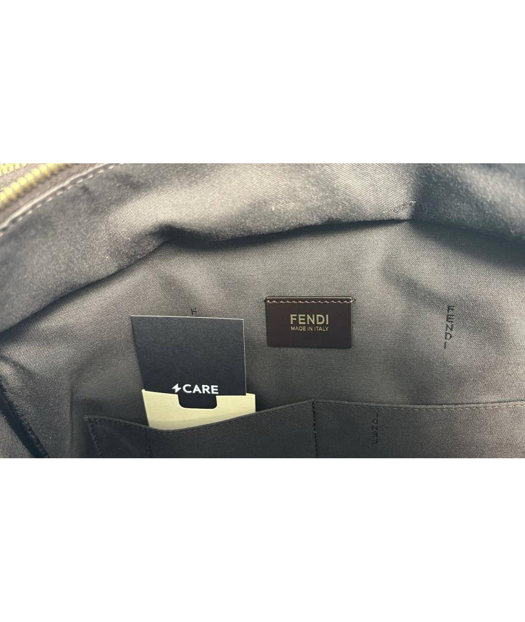 FENDI Коричневая сумка с короткими ручками из лакированной кожи, фото 3