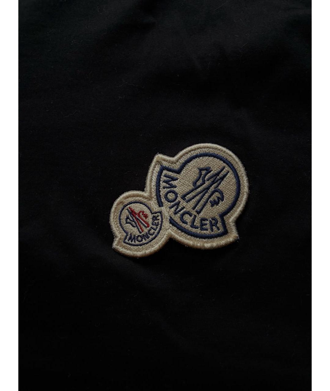 MONCLER Черная хлопковая футболка, фото 3