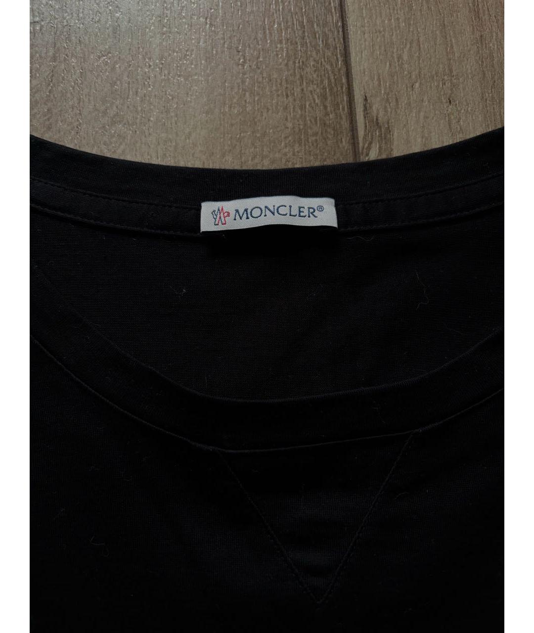 MONCLER Черная хлопковая футболка, фото 4