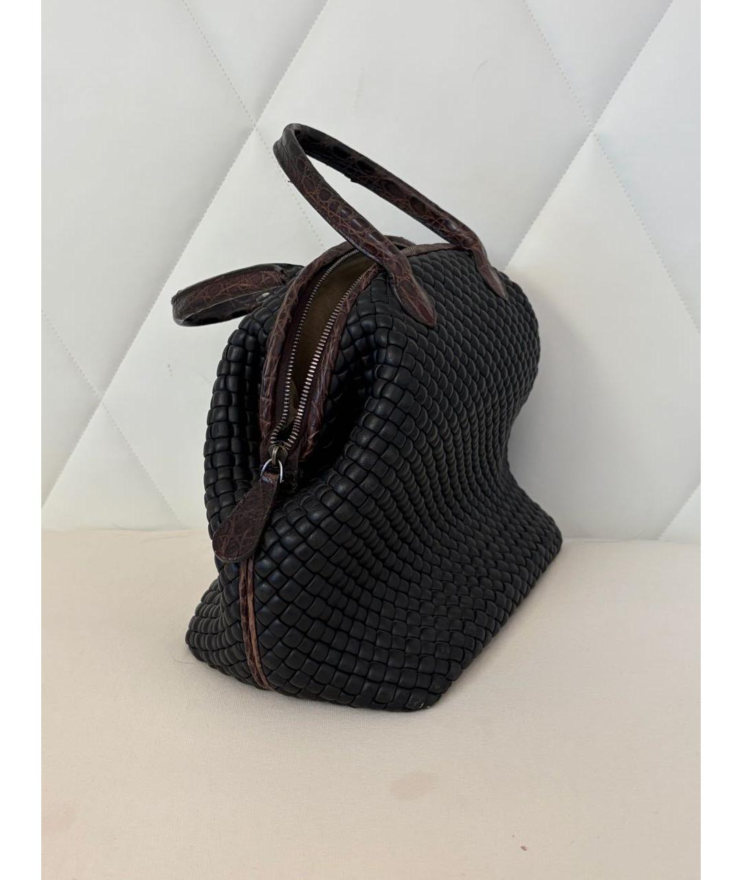 BOTTEGA VENETA Черная кожаная сумка с короткими ручками, фото 2
