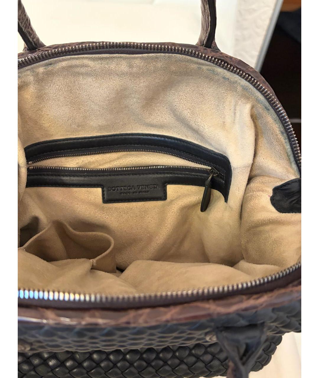 BOTTEGA VENETA Черная кожаная сумка с короткими ручками, фото 4