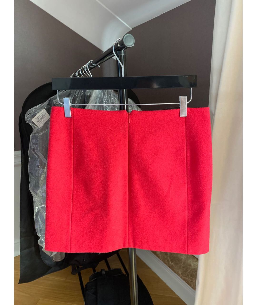 BALENCIAGA Красная шерстяная юбка мини, фото 2