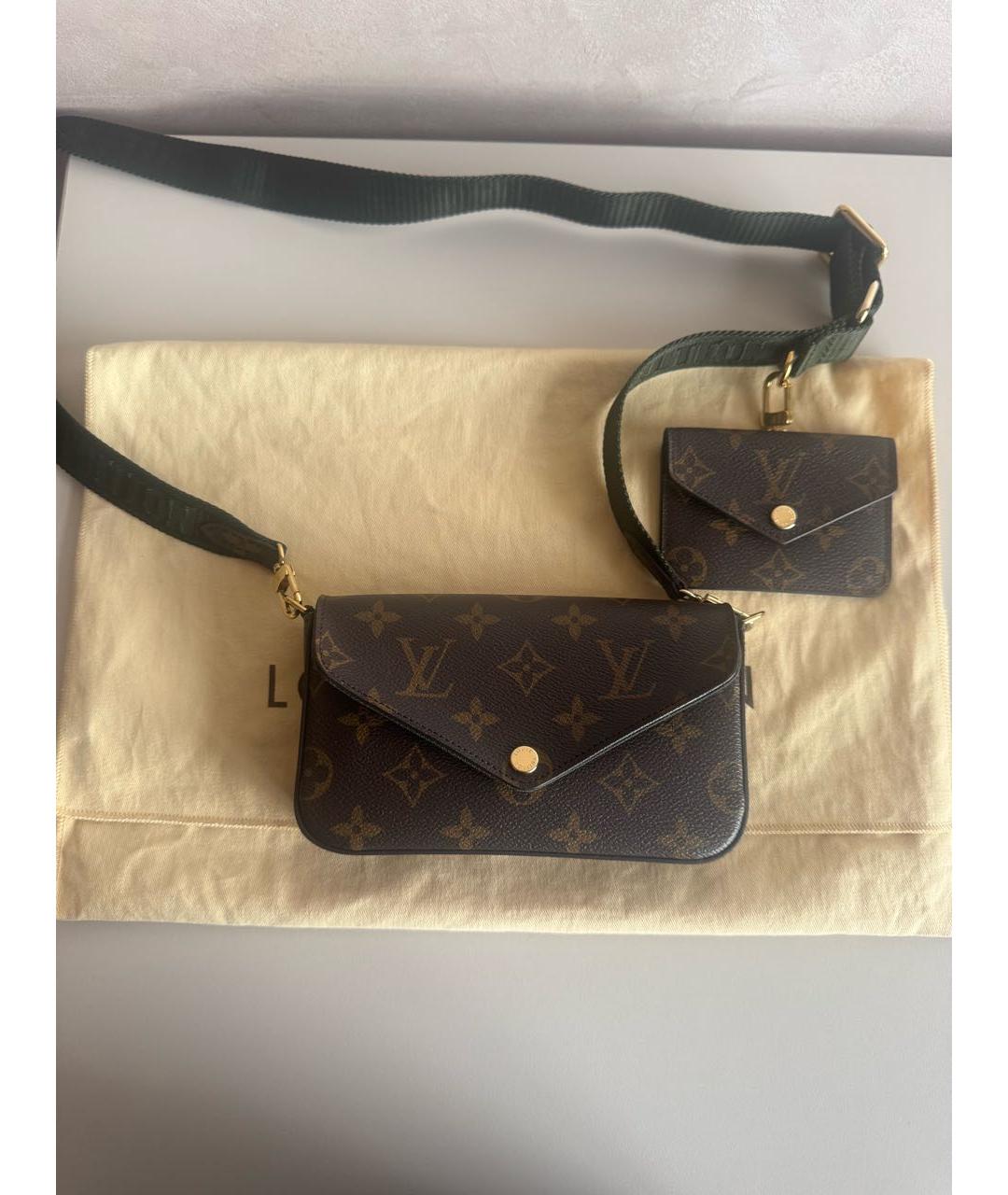 LOUIS VUITTON Коричневая сумка через плечо из канвы, фото 7
