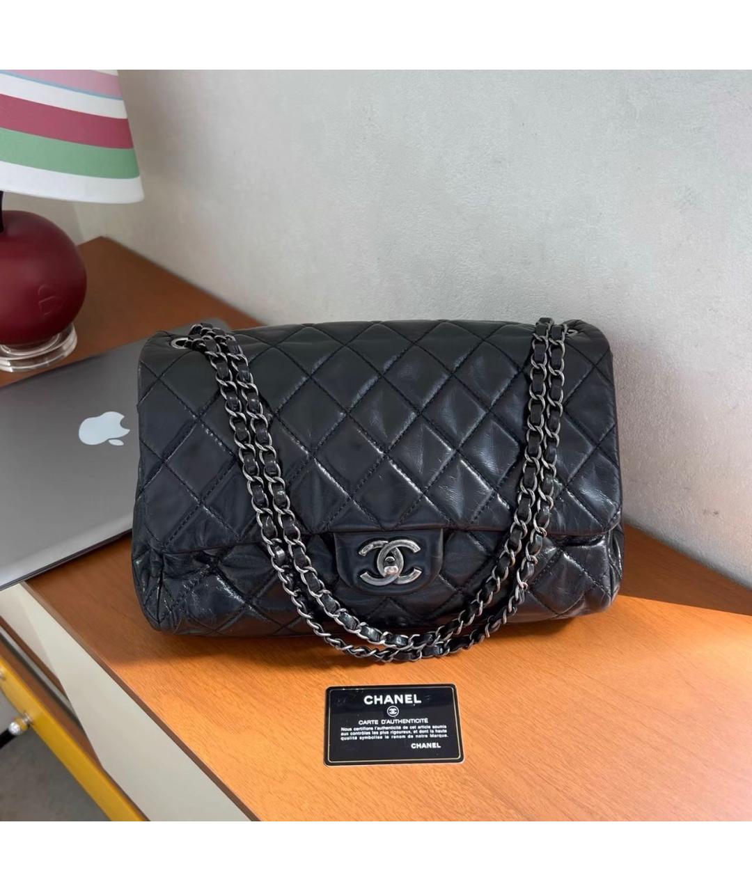 CHANEL Черная кожаная сумка через плечо, фото 8