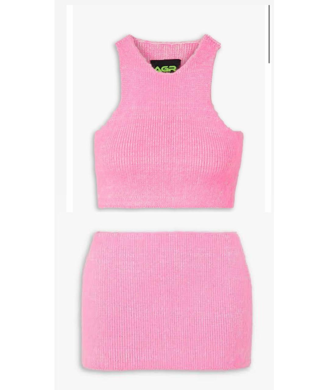 ACNE STUDIOS Розовый хлопковый костюм с юбками, фото 8
